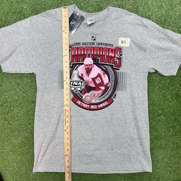 Detroit Red Wings Shirt 2009 Western Conference Champions Mens Large Deadstock - Picture 3 of 5